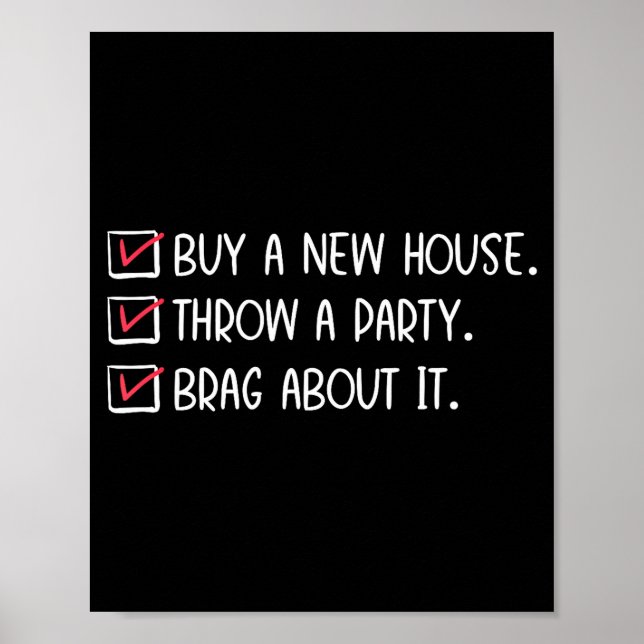 Affiche New Homeowner Housewarming Party Funny Home Checkl (Devant)