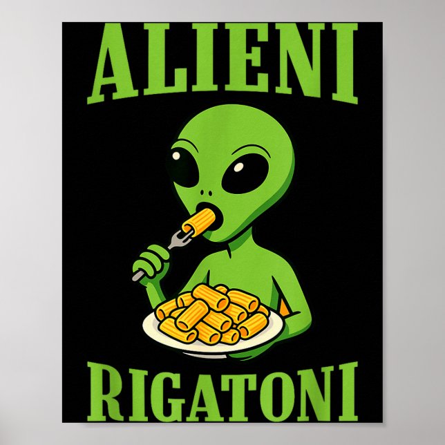 Affiche New Italian Brainrot Alieni Rigatoni Funny Viral M (Devant)