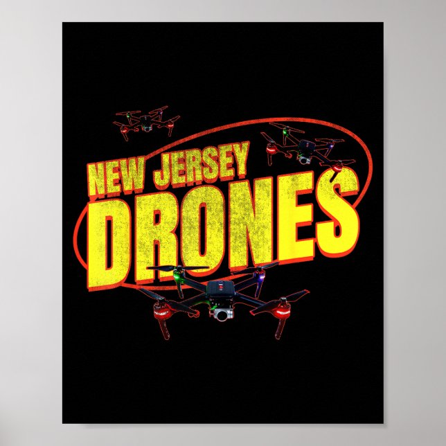 Affiche New Jersey Drones Funny Mystery Drones In New Jers (Devant)