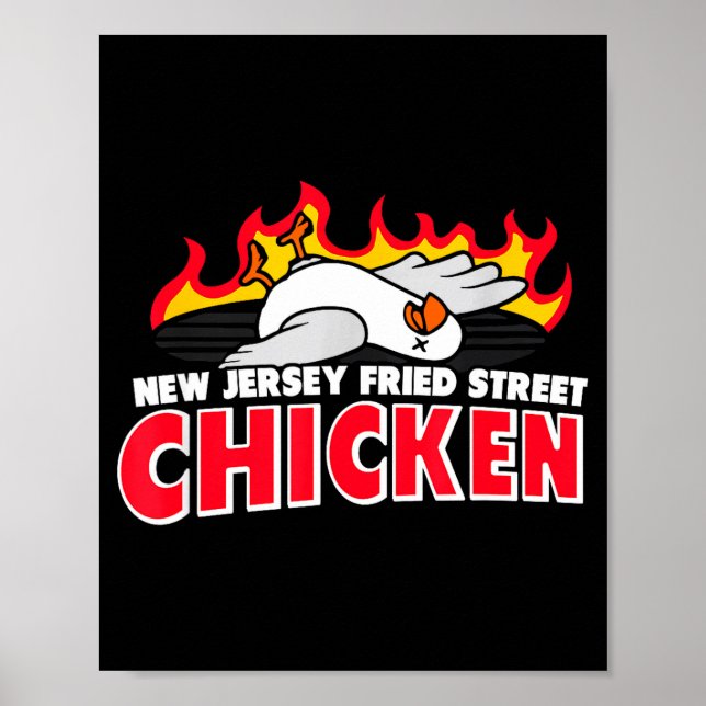 Affiche New Jersey Fried Street Chicken Funny Food  (Devant)
