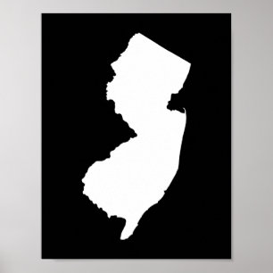 Affiche New Jersey noir et blanc