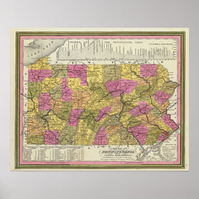 Affiche New Map Of Pennsylvania 2 (Devant)