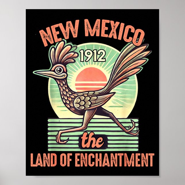 Affiche New Mexico State Land Of Enchantment Road Runner S (Devant)