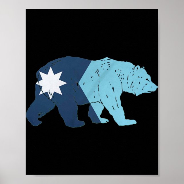Affiche New Minnesota State Flag Bear  (Devant)