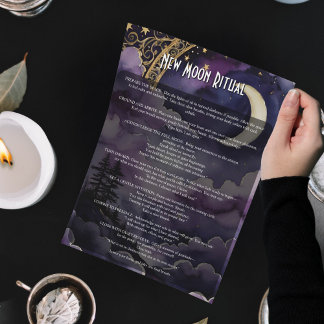 Affiche New Moon Ritual Pagan Prayer Book of shadows