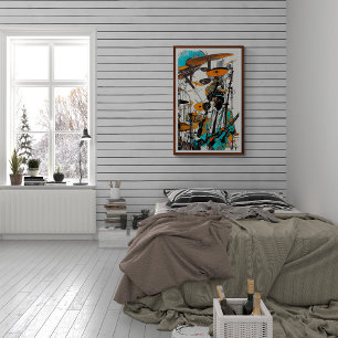 Affiche New Orleans Jazz Man Art Abstrait