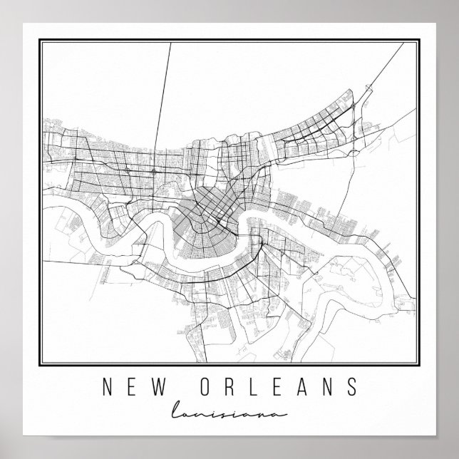 Affiche New Orleans Louisiana Street Map (Devant)