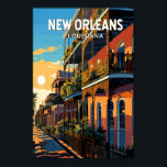 Affiche New Orleans Louisiana Travel Art Vintage<br><div class="desc">Nouvelle Orléans design de déplacement vectoriel rétro. Surnommé le "Big Easy", il est connu pour sa vie nocturne 24h/24, sa scène musicale animée et sa cuisine épicée et singulière reflétant son histoire de melting pot des cultures française, africaine et américaine.</div>