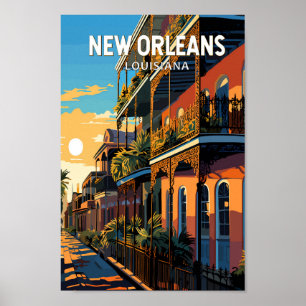 Affiche New Orleans Louisiana Travel Art Vintage