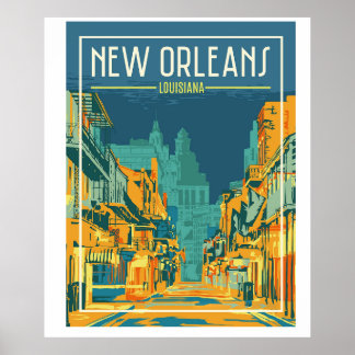 Affiche New Orleans Louisiana - Vintage Travel