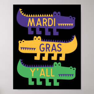 Affiche New Orleans Mardi Gras Yall Festival Costume Enfan