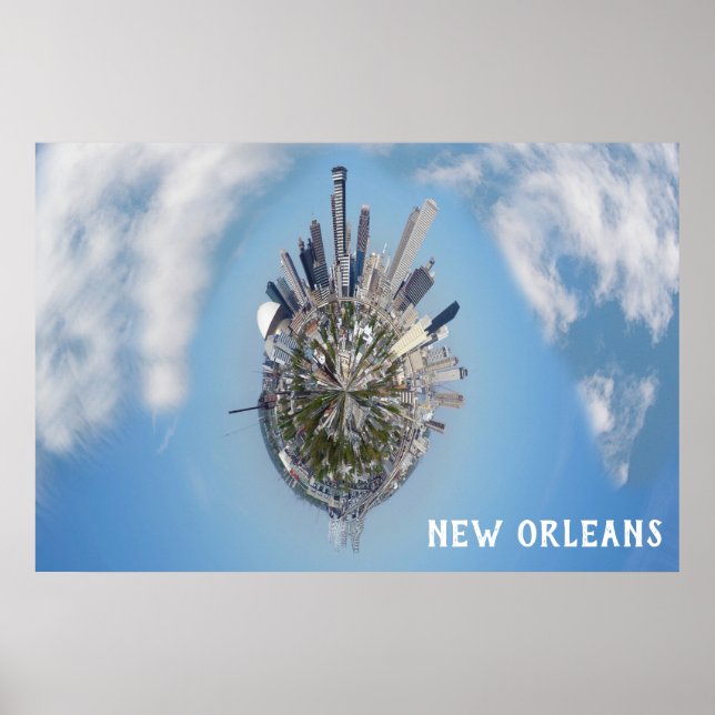 Affiche New Orleans Unique City Skyline Photo Voyage (Devant)