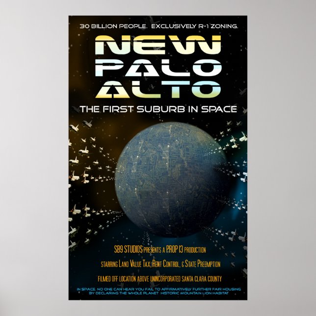 Affiche New Palo Alto - première banlieue de l'espace (Devant)
