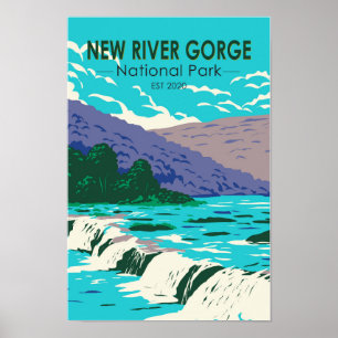 Affiche New River Gorge National Park Virginie-Occidentale
