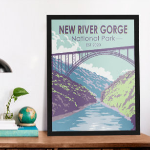 Affiche New River Gorge National Park West Virginia Bridge