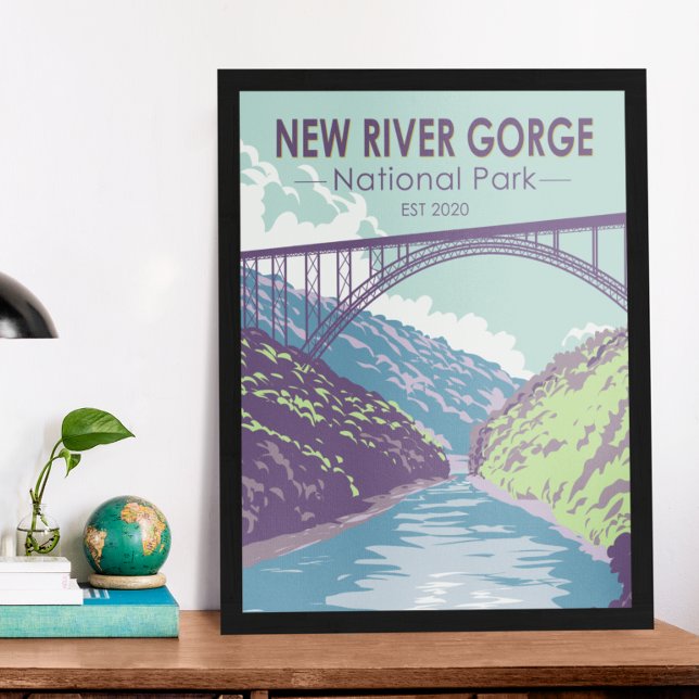 Affiche New River Gorge National Park West Virginia Bridge (Créateur téléchargé)
