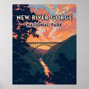 Affiche New River Gorge National Park West Virginia Bridge