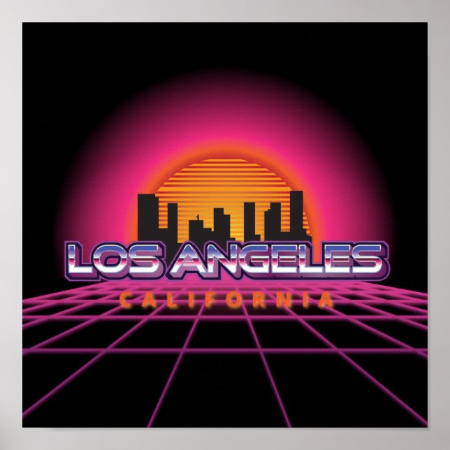 Affiche New Wave Retro Los Angeles (Devant)