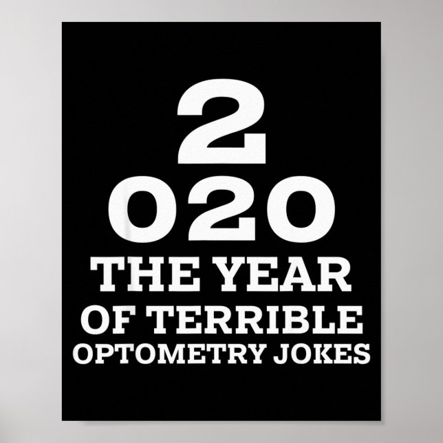 Affiche New Year 2020 And Bad Optometry Jokes Eye Chart  (Devant)