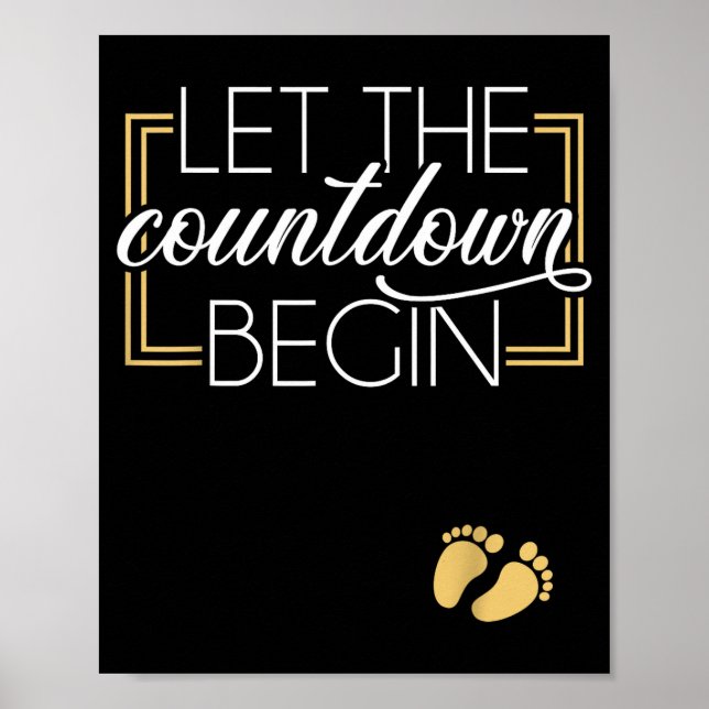 Affiche New Year Christmas Pregnancy Announcement Countdow (Devant)