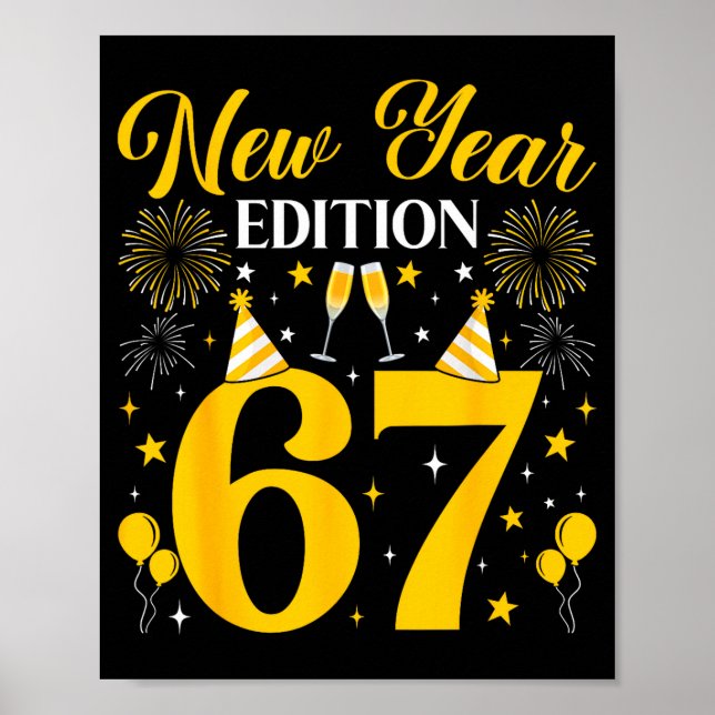 Affiche New Year Edition 67 Funny 6 7 Meme New Year 2026 T (Devant)