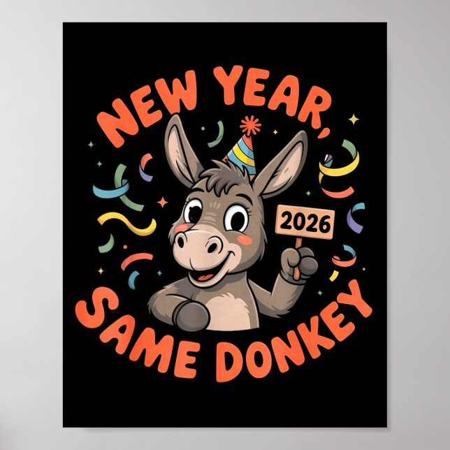 Affiche New Year Same 2026 Funny Farm Animal Family Matchi (Devant)