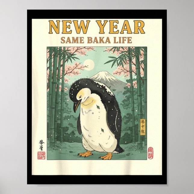 Affiche New Year Same Baka Life Penguin New Year 2026 Reso (Devant)