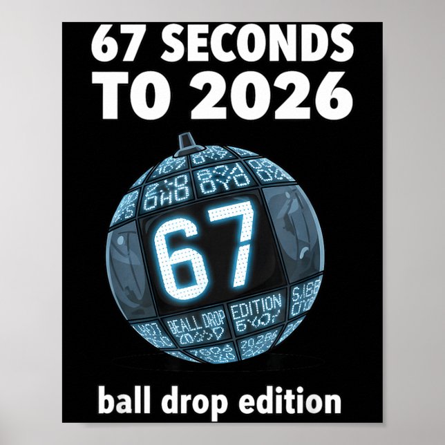 Affiche New Year's Day Ball Drop Countdown Funny Brainrot  (Devant)