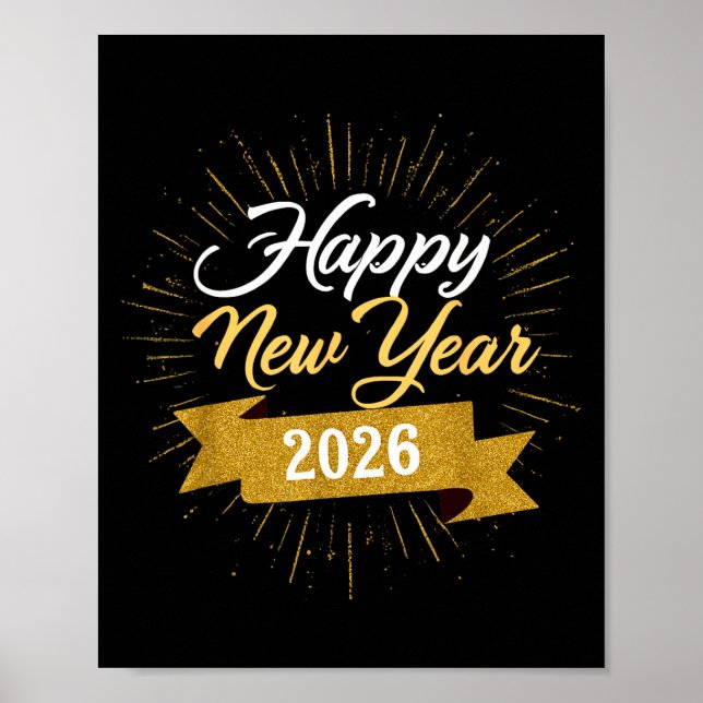 Affiche New Years Eve Party Supplies 2026 Happy New Year F (Devant)