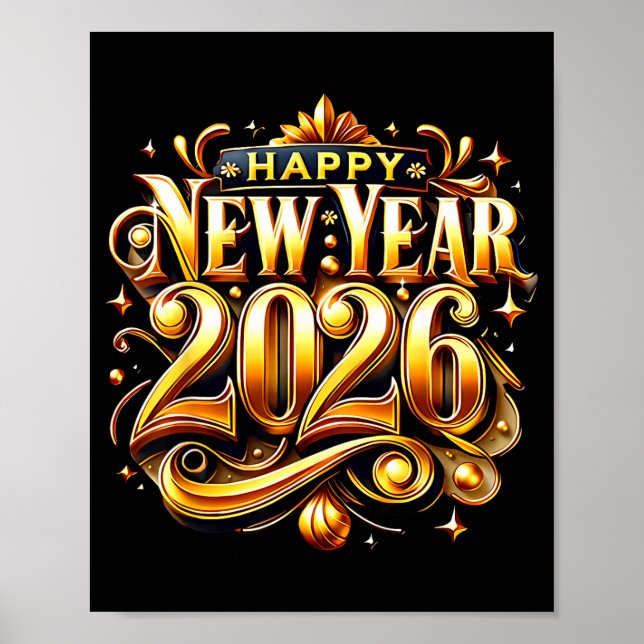 Affiche New Years Eve Party Supplies 2026 Happy New Year F (Devant)