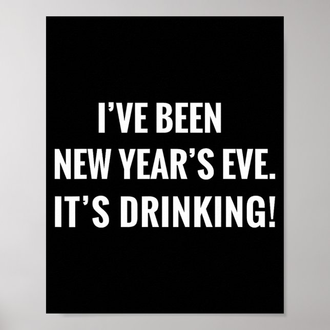 Affiche New Year's Party Gift Funny Drinking Tipsy Celebra (Devant)