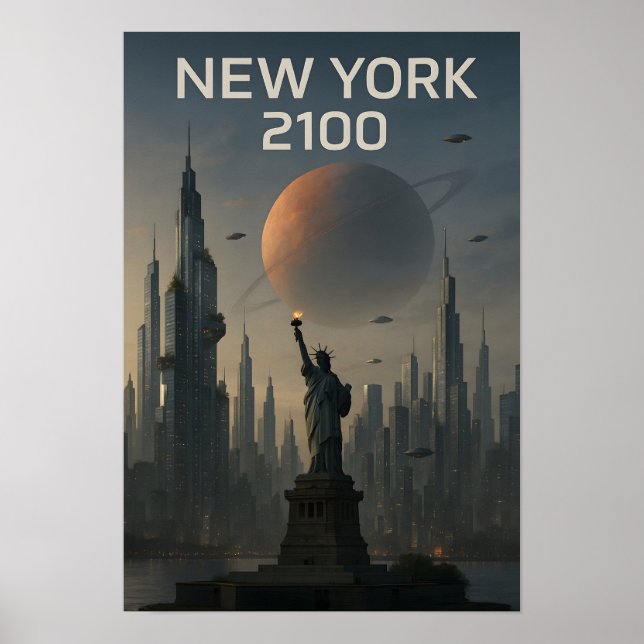 Affiche New York 2100: Futuristic Skyline (Devant)