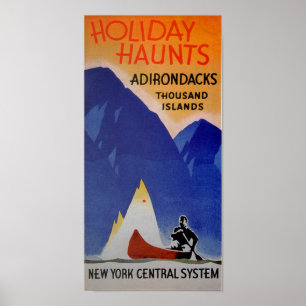 Affiche New York Central Adirondacks voyage et