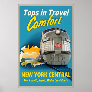 Affiche New York Central Railroad en tête du confort de vo