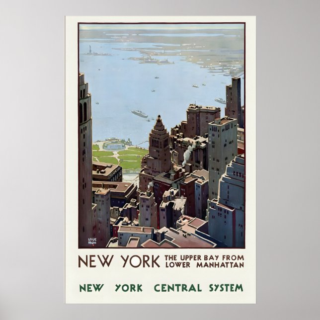 Affiche New York Central System Manhattan Skyscraper (Devant)