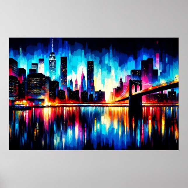 Affiche New York City Abstrait 1103 (Devant)