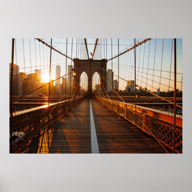 Affiche New York City Brooklyn Bridge Sunrise (Devant)