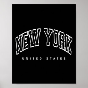 Affiche New York City - États-Unis - Design Rétro -