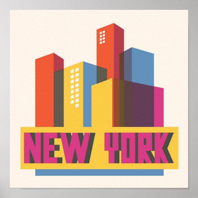 Affiche New York City | Neon Skyline (Devant)