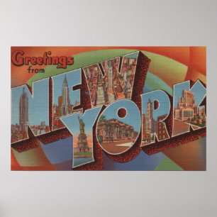 Affiche New York City, New York - grandes scènes de lettre