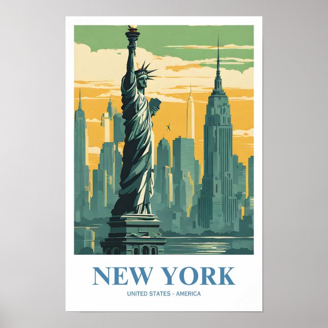 Affiche New York City Nostalgic Travel (Devant)