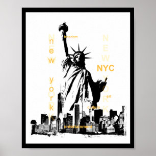 Affiche New York City Ny Nyc Statue de la Liberté