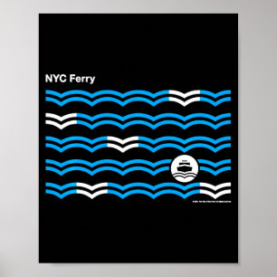 Affiche New York City Nyc Ferry Vagues Swea _1