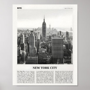 Affiche New York City Print Black and White Skyline
