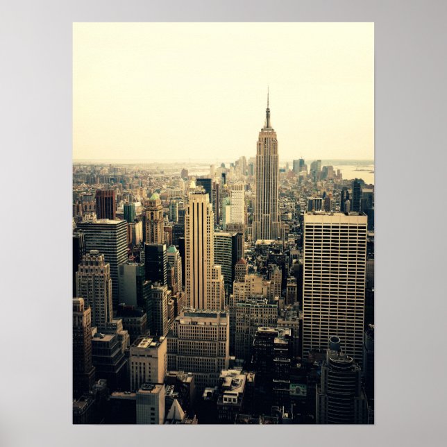 Affiche New York City Skyline Midtown, Moyen (Devant)
