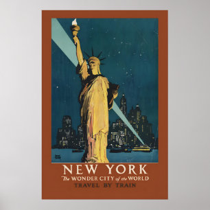 Affiche New York City - Statue de la Liberté années 1930 V