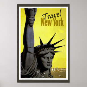 Affiche New York City Statue de la Liberté Retro Vintage