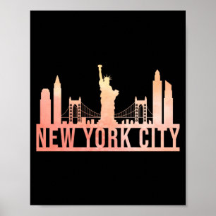 Affiche New York City Usa Paysage Urbain Toit Drôle Cadeau