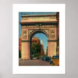 Affiche New York City, Washington Arch, Vintage