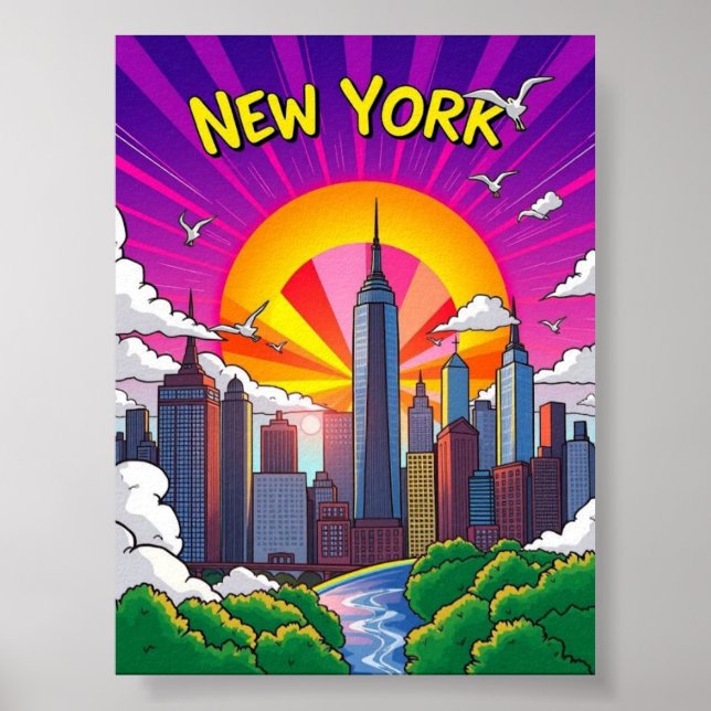 Affiche New York coloré (Devant)